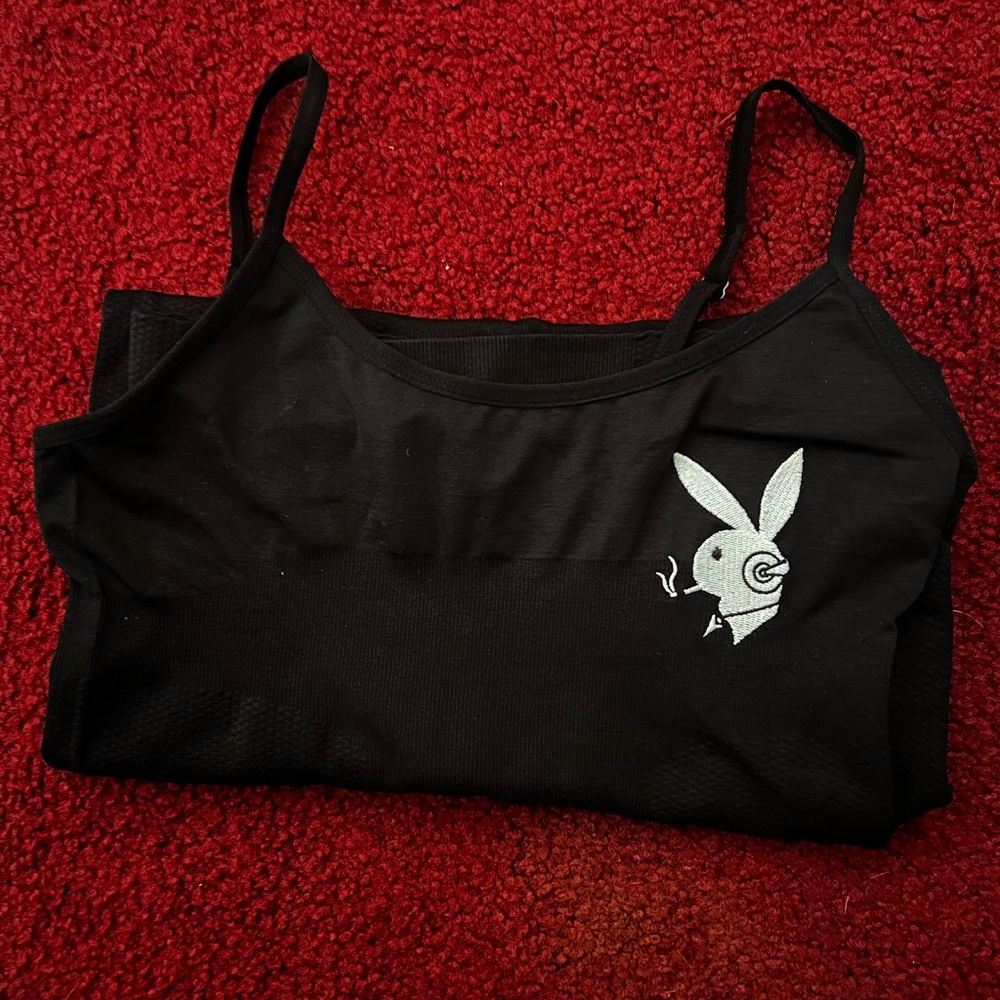 PLAYBOY Black Spaghetti Strap Babydoll Mini Dress